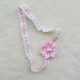 Mini Flower Headband With Pearl & Lace- Cadillac Pink