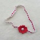 Mini Flower Headband With Pearl & Lace- red