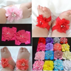 chiffon flower baby sandals