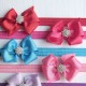 Ribbon bows hairbands with diamond buttons