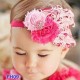 Peacock feather headband- Light pink and pink