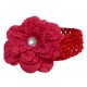 Peony Flower Crystal Headband- red