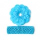 Peony Flower Crystal Headband-Light Blue