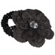 Peony Flower Crystal Headband-Black