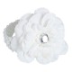 Peony Flower Crystal Headband-White