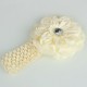 Peony Flower Crystal Headband-Cream