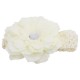 Peony Flower Crystal Headband- cream 