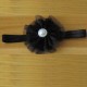 Lace Big Flower Pearl Headband -black