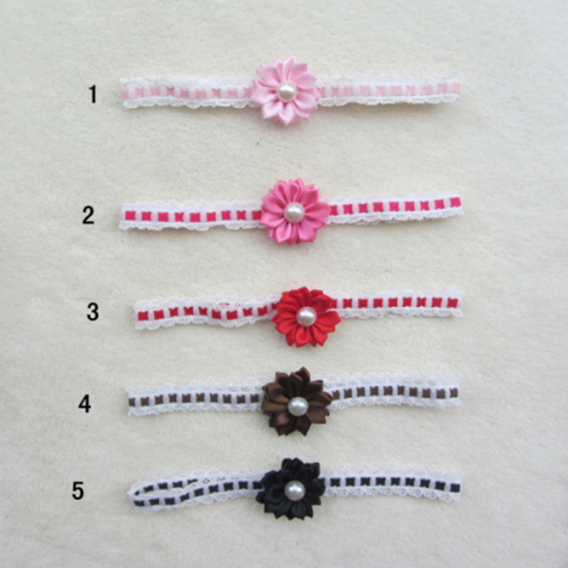 Mini Flower Headband With Pearl & Lace-mixed colors